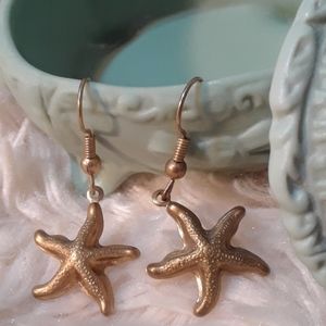 Starfish Hanging Earrings GOLD TONED